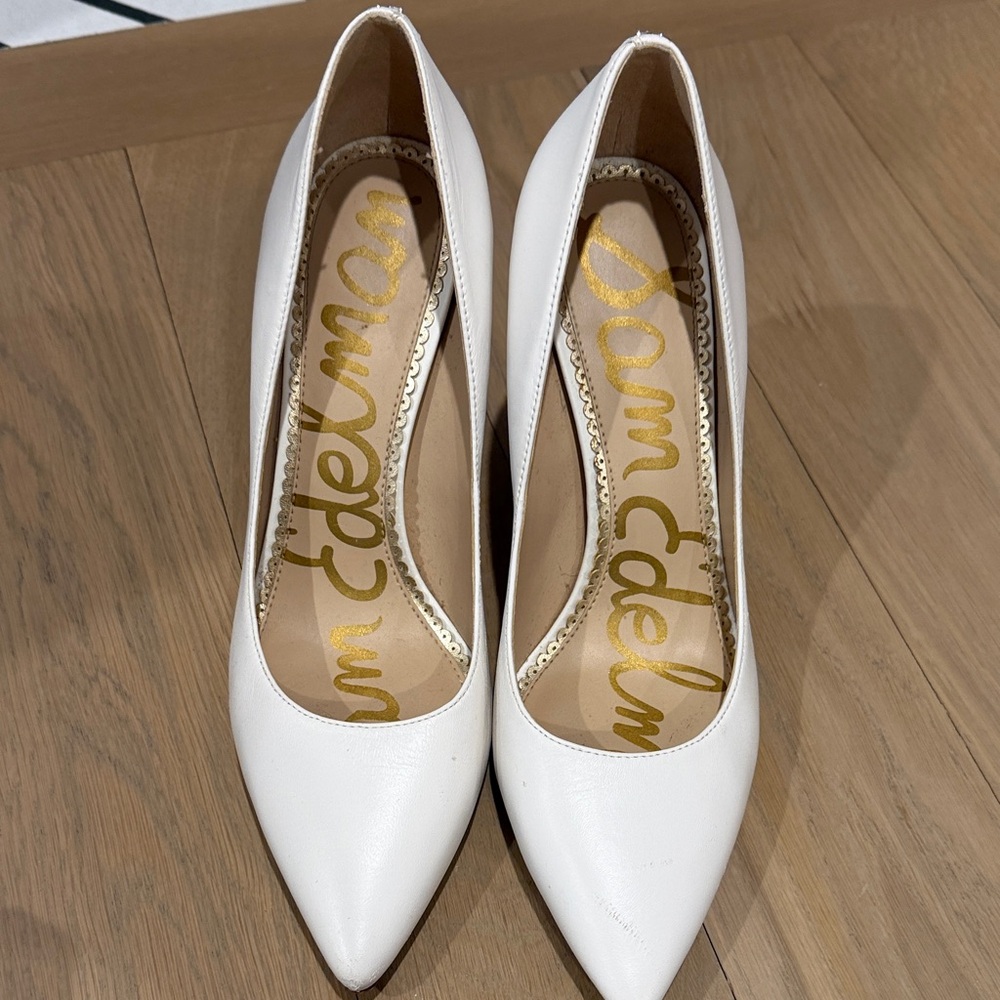 Sam Edelman White Pointed Toe Heels